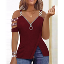 Blusa Decoração Zíper Ombro Frio - CAMILA