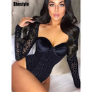 Bodysuit Manga Longa Leopardo Elegante - HELENNA