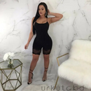 Macacão Curto Cor Sólida Confortável - FLAVIA