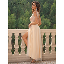 Vestido de Festa Longo de Ombro Split - YISSANG