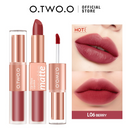 Maquiagem Batom Brilho Labial 2 em 1 Tonalidade Impermeável de Longa Duração