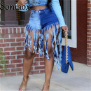 Shorts Jeans Verão de Cintura Alta Sexy Curto Rasgado