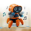 Robô Dançarino com 5 musicas, 7 LEDs e Garras Polvo elétrico .