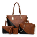 Conjunto de 4 Pcs Bolsa de Ombro + Bolsa Sacola + Carteira + Porta Cartão