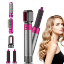 Secador de cabelo 5-em 1 Pente de cabelo elétrico Íon negativo Curler reto Escova Secador de sopro Pente de ar removível Escova Kit Ferramenta