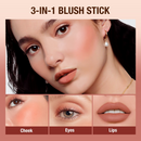 Maquiagem Batom Blush Vara 3-em-1 Olhos, Bochecha e Lábio Matiz à Prova D.água