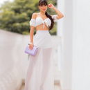 Conjunto de Saia Longa de Chiffon Cropeed - ANNA
