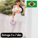 Conjunto de Saia Longa de Chiffon Cropeed - ANNA