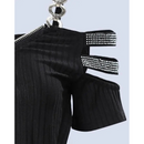 Blusa Decoração Zíper Ombro Frio - CAMILA