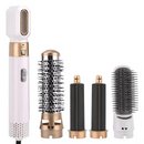 Secador de cabelo 5-em 1 Pente de cabelo elétrico Íon negativo Curler reto Escova Secador de sopro Pente de ar removível Escova Kit Ferramenta