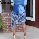 Shorts Jeans Verão de Cintura Alta Sexy Curto Rasgado