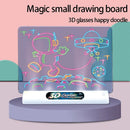 Placa de Desenhos 3D (com luz LED), Óculos Mágico 3D, Kit de Canetas 3D de colorir, Modelos de desenho