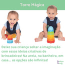 Kit 2 Brinquedos Bebê uma Girafa Didática + uma Torre Magica Encaixar Montar Presente 6 meses Menino Menina