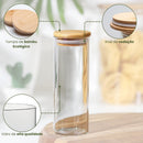Kits de Potes de Vidro Herméticos com tampas de Bambu, para Alimentos Sempre Frescos e Organizados!